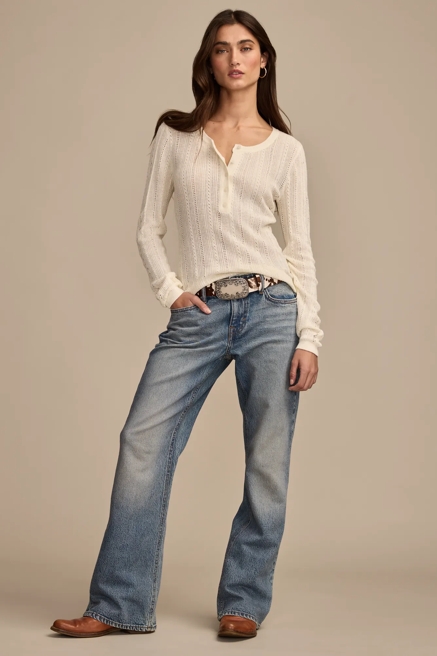 POINTELLE HENLEY SWEATER, image 3