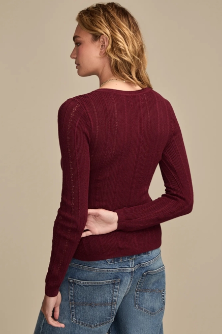 POINTELLE HENLEY SWEATER, image 3