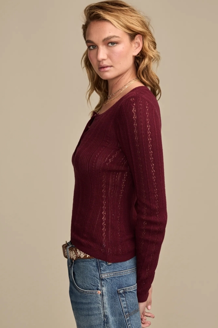 POINTELLE HENLEY SWEATER, image 4