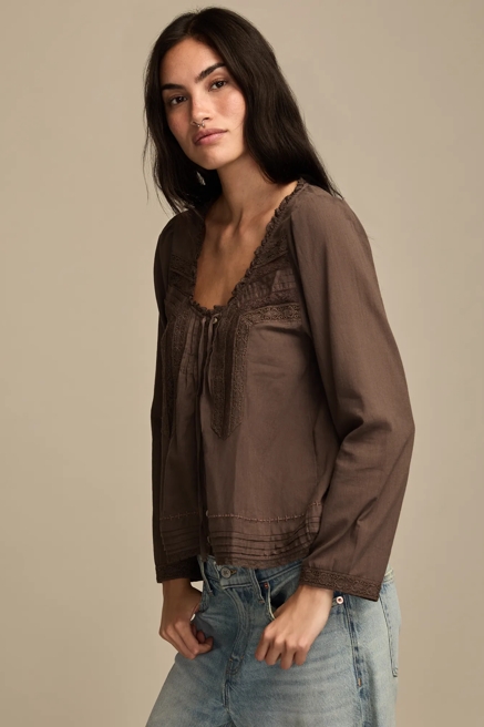LONG SLEEVE LACE SWING TOP, image 4