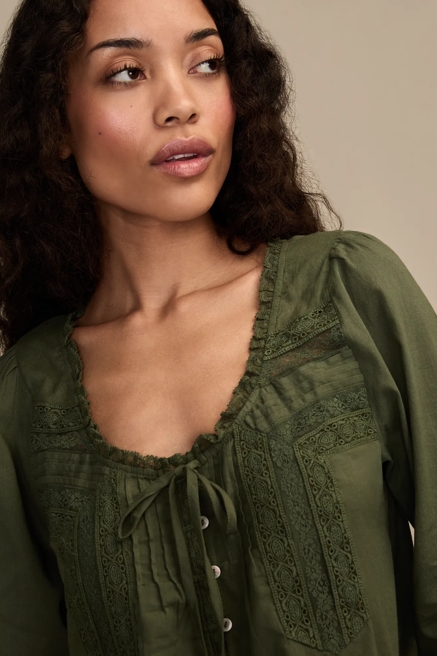 LONG SLEEVE LACE SWING TOP, image 2