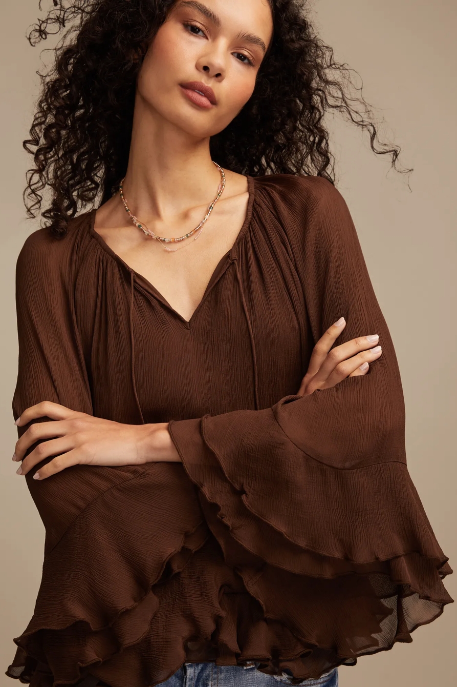 RUFFLE CHIFFON BLOUSE, image 2
