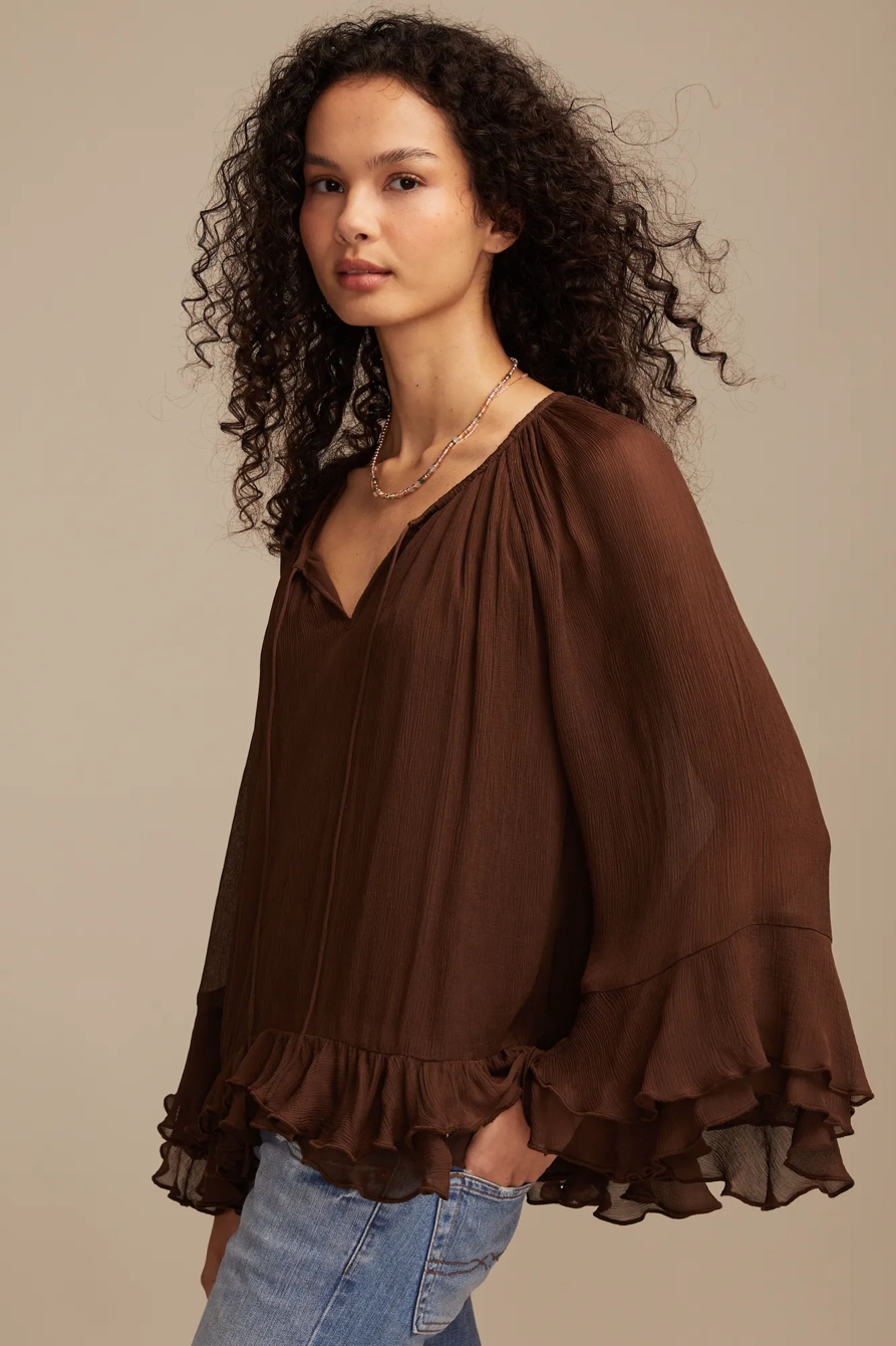RUFFLE CHIFFON BLOUSE, image 4