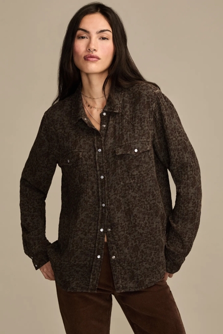 PRINTED WESTERN BUTTON DOWN, image 1