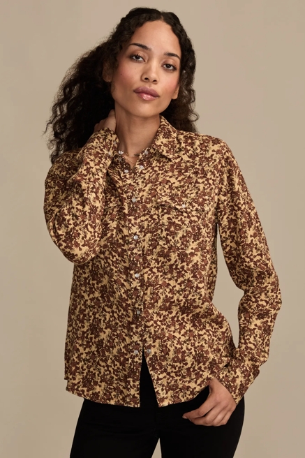 PRINTED WESTERN BUTTON DOWN, image 1