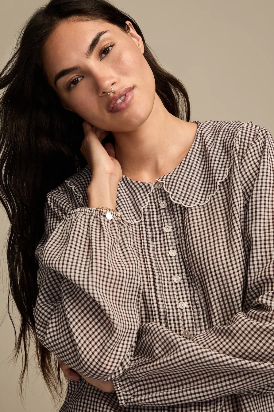 GINGHAM PETER PAN COLLAR TOP, image 2