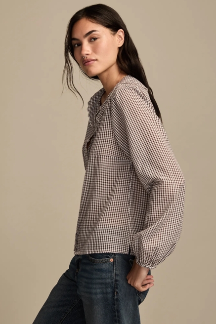 GINGHAM PETER PAN COLLAR TOP, image 4
