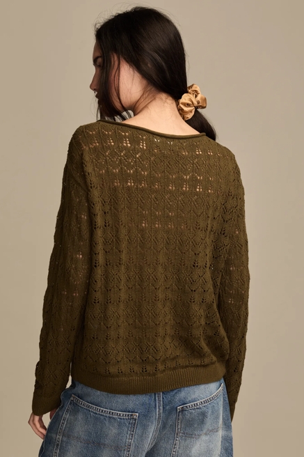 CROCHET SLOUCHY PULLOVER SWEATER, image 3