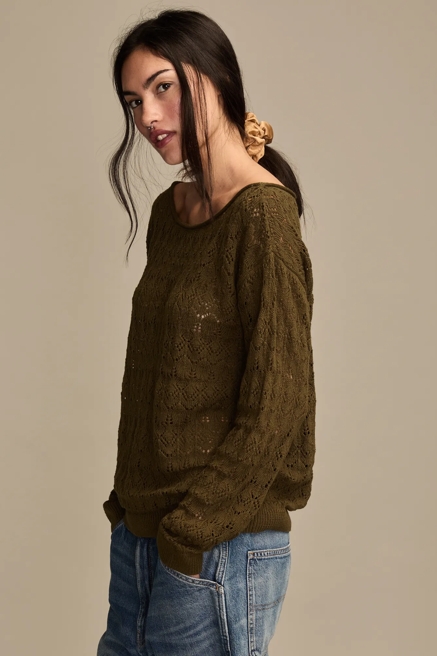 CROCHET SLOUCHY PULLOVER SWEATER, image 4