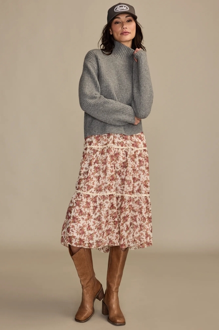 RIBBED MOCK NECK SWEATER, image 1