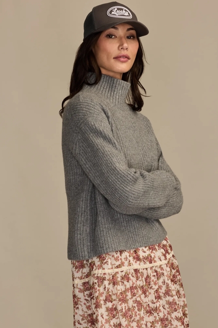 RIBBED MOCK NECK SWEATER, image 4