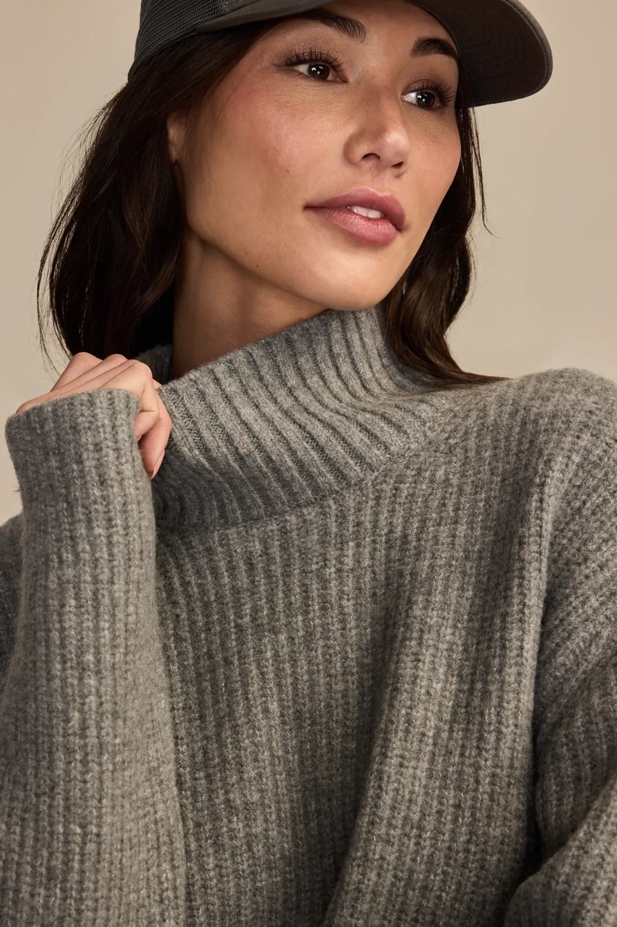 RIBBED MOCK NECK SWEATER, image 5
