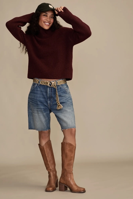 RIBBED MOCK NECK SWEATER, image 1