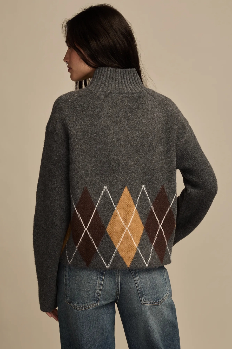 ARGYLE MOCK NECK SWEATER, image 3