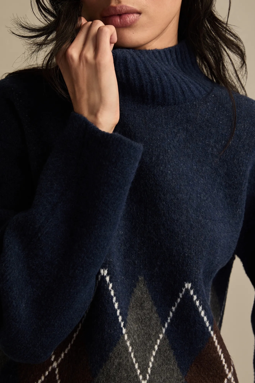 ARGYLE MOCK NECK SWEATER, image 2