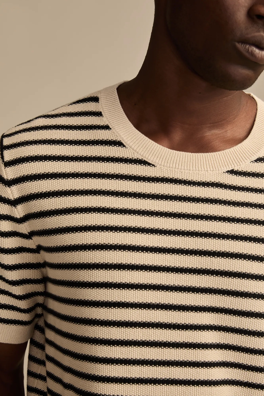 SHORT SLEEVE STRIPE TEXTURED SWEATER CREW, image 5
