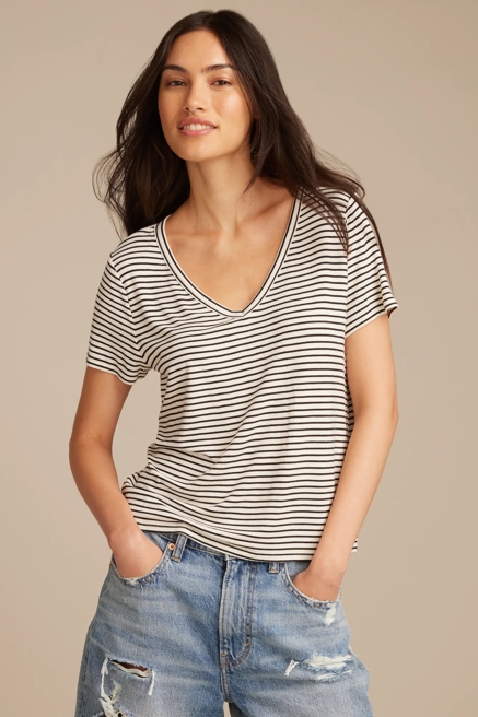 Relaxed V Neck Tee, image 1