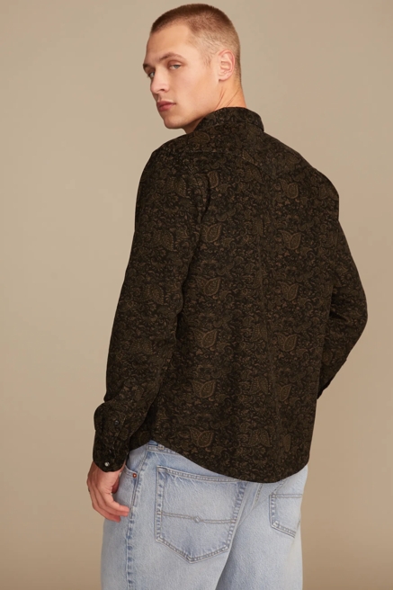 LONG SLEEVE PAISLEY CORDUROY WESTERN SHIRT, image 3