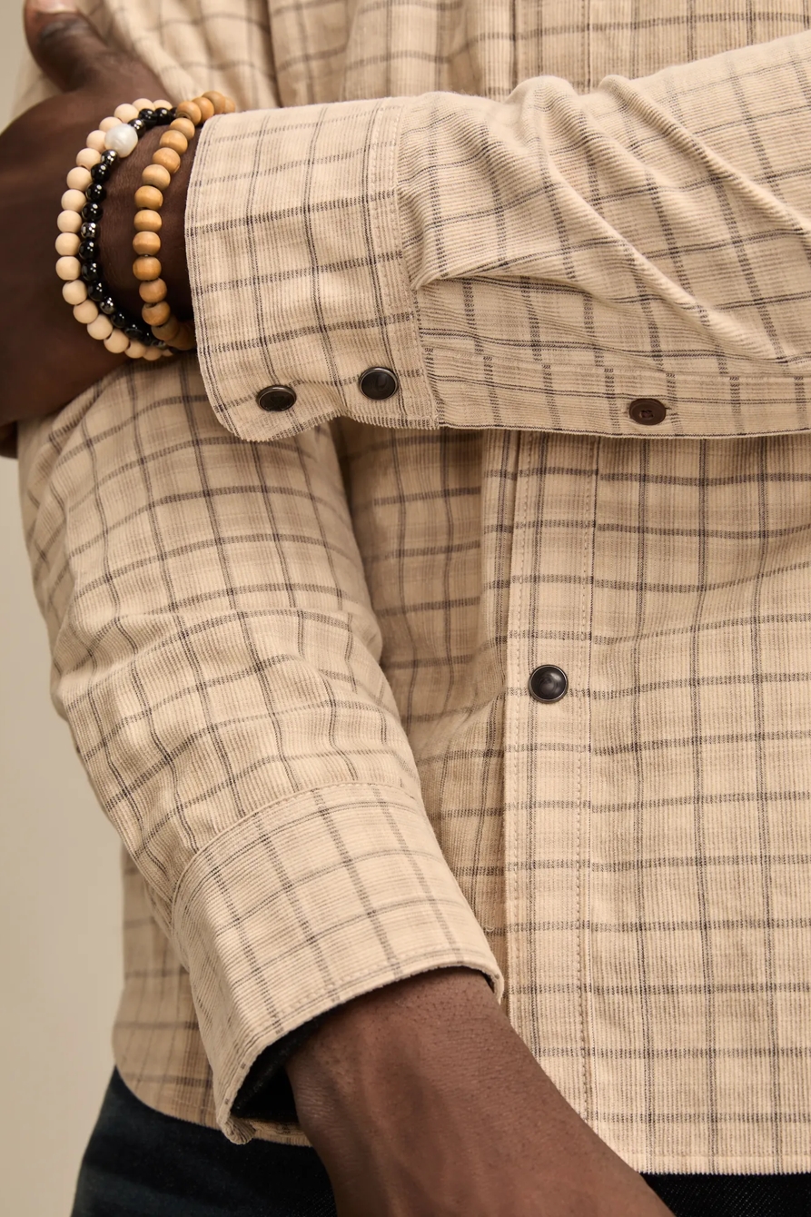 LONG SLEEVE PLAID CORDUROY WESTERN SHIRT, image 3