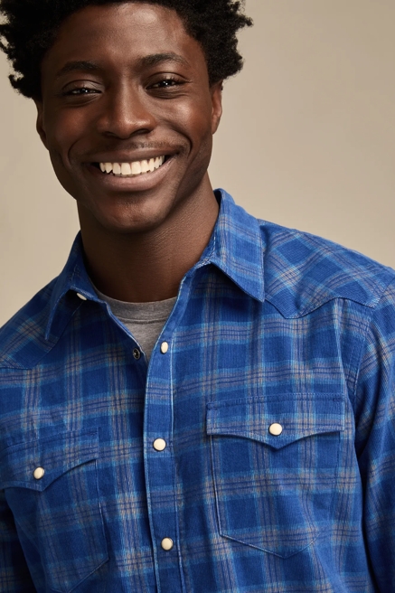 LONG SLEEVE PLAID CORDUROY WESTERN SHIRT, image 2