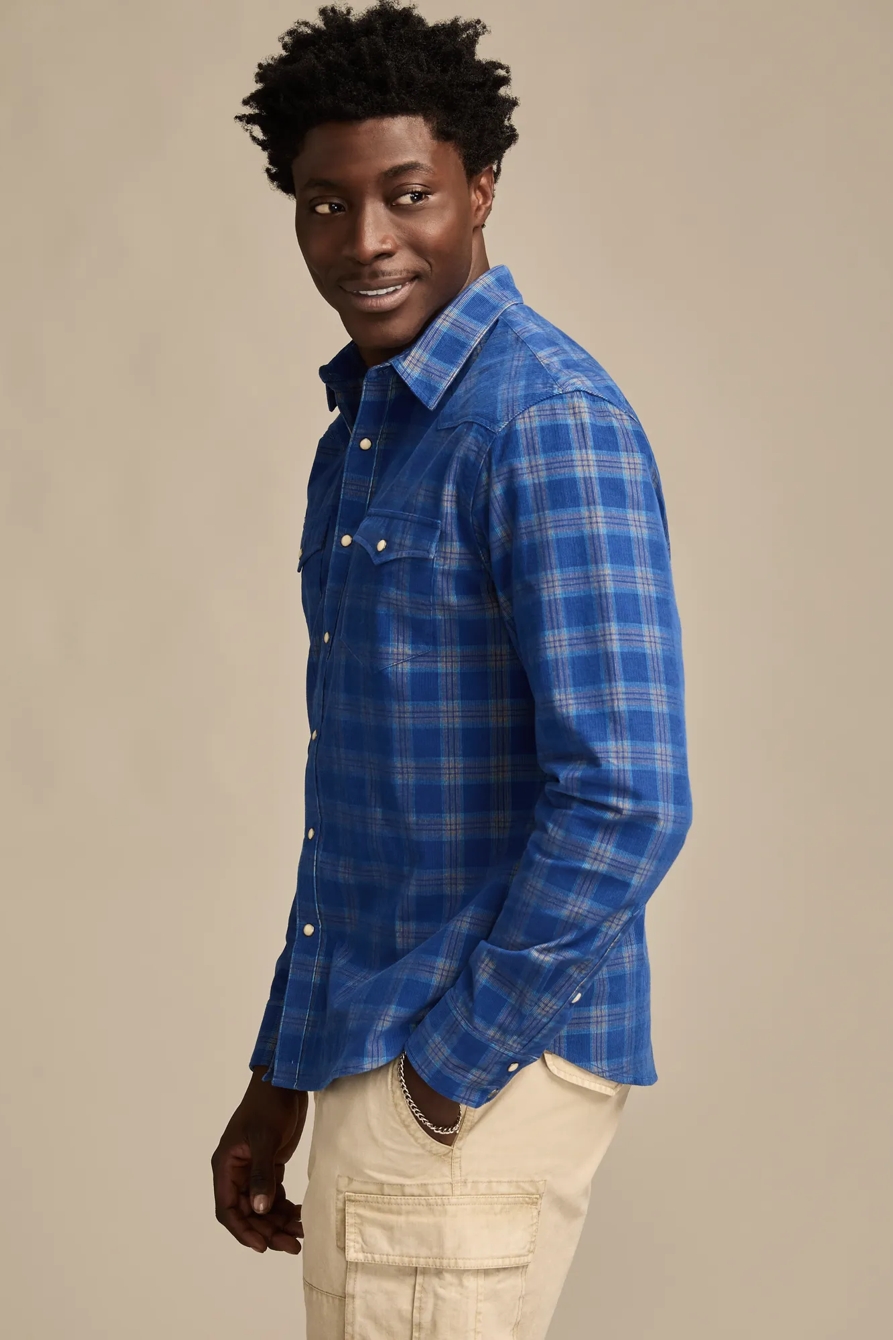 LONG SLEEVE PLAID CORDUROY WESTERN SHIRT, image 5