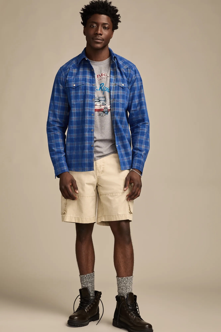 LONG SLEEVE PLAID CORDUROY WESTERN SHIRT, image 6