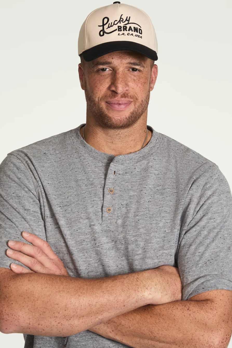 BIG AND TALL LINEN SHORT SLEEVE HENLEY TEE, image 2