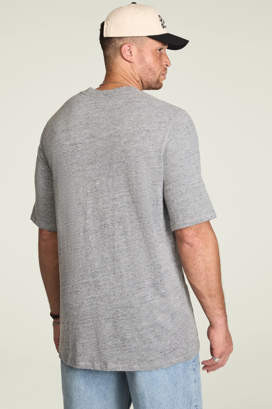 BIG AND TALL LINEN SHORT SLEEVE HENLEY TEE, image 3