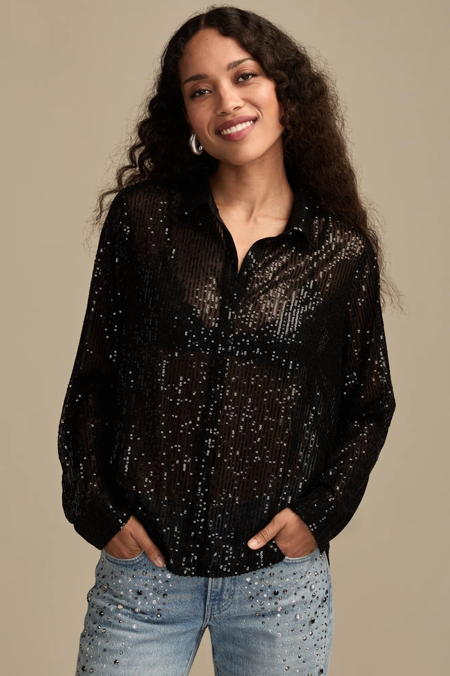 SEQUIN BUTTONDOWN SHIRT, image 2