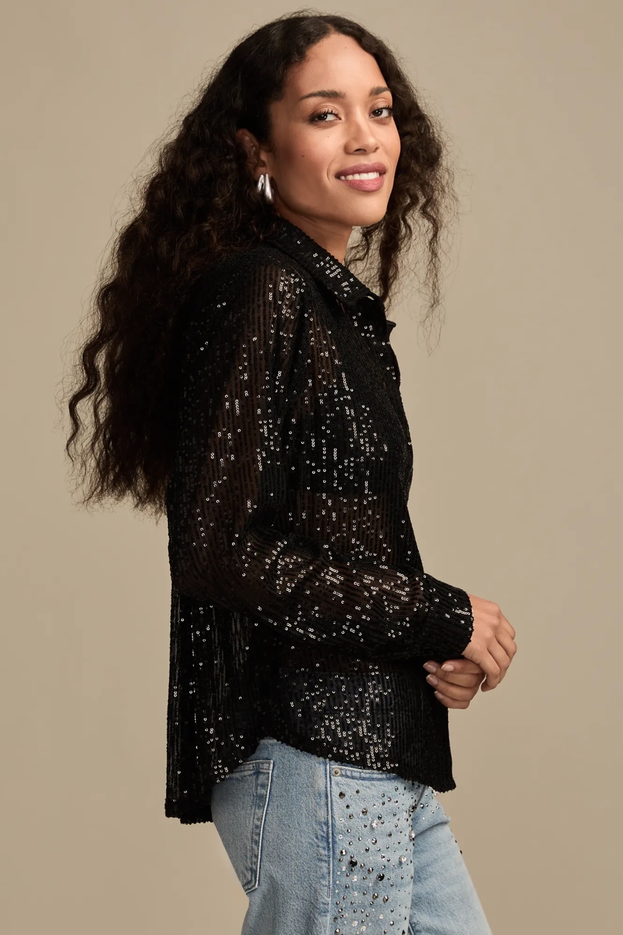 SEQUIN BUTTONDOWN SHIRT, image 4