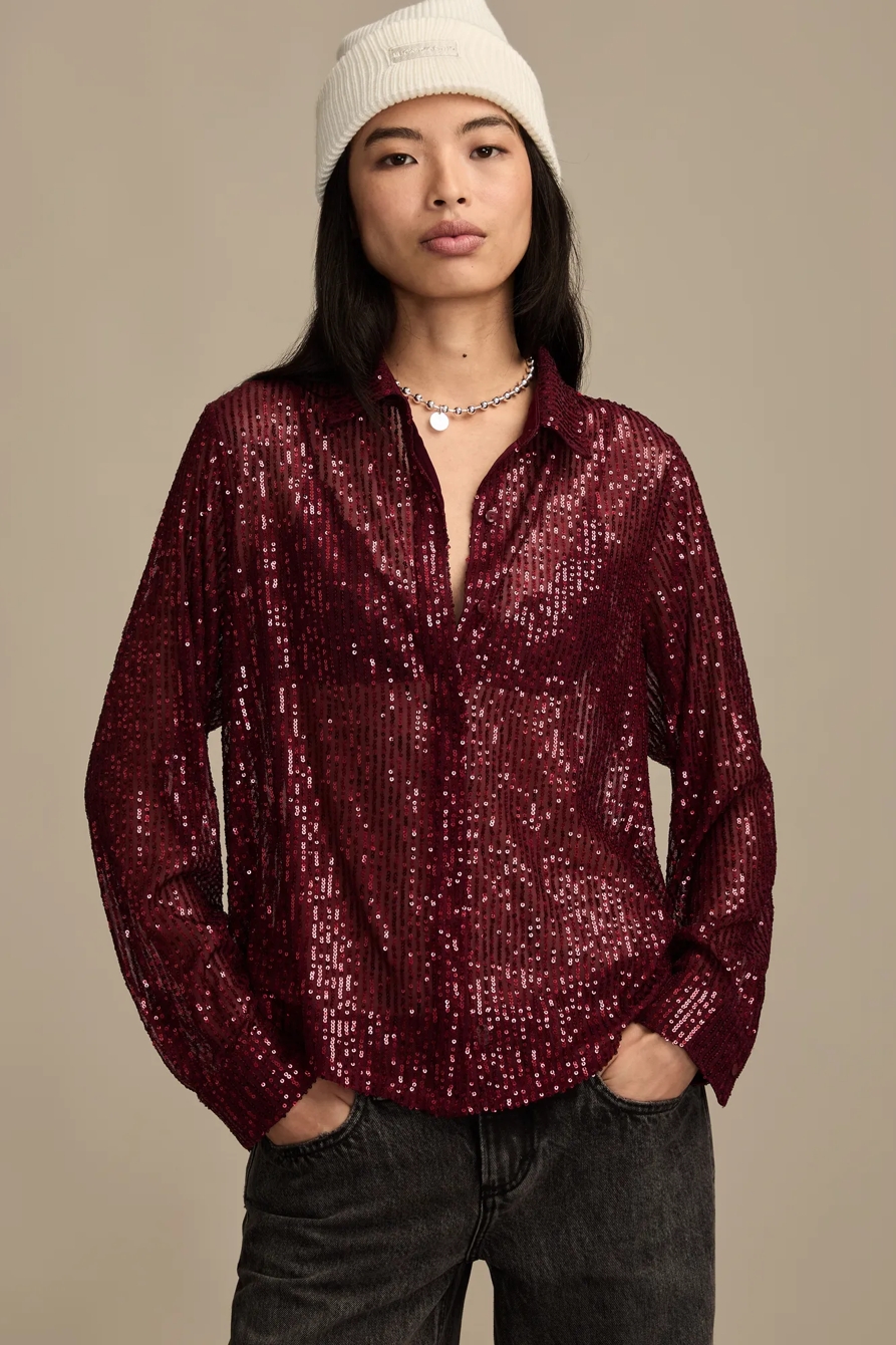 SEQUIN BUTTONDOWN SHIRT, image 2