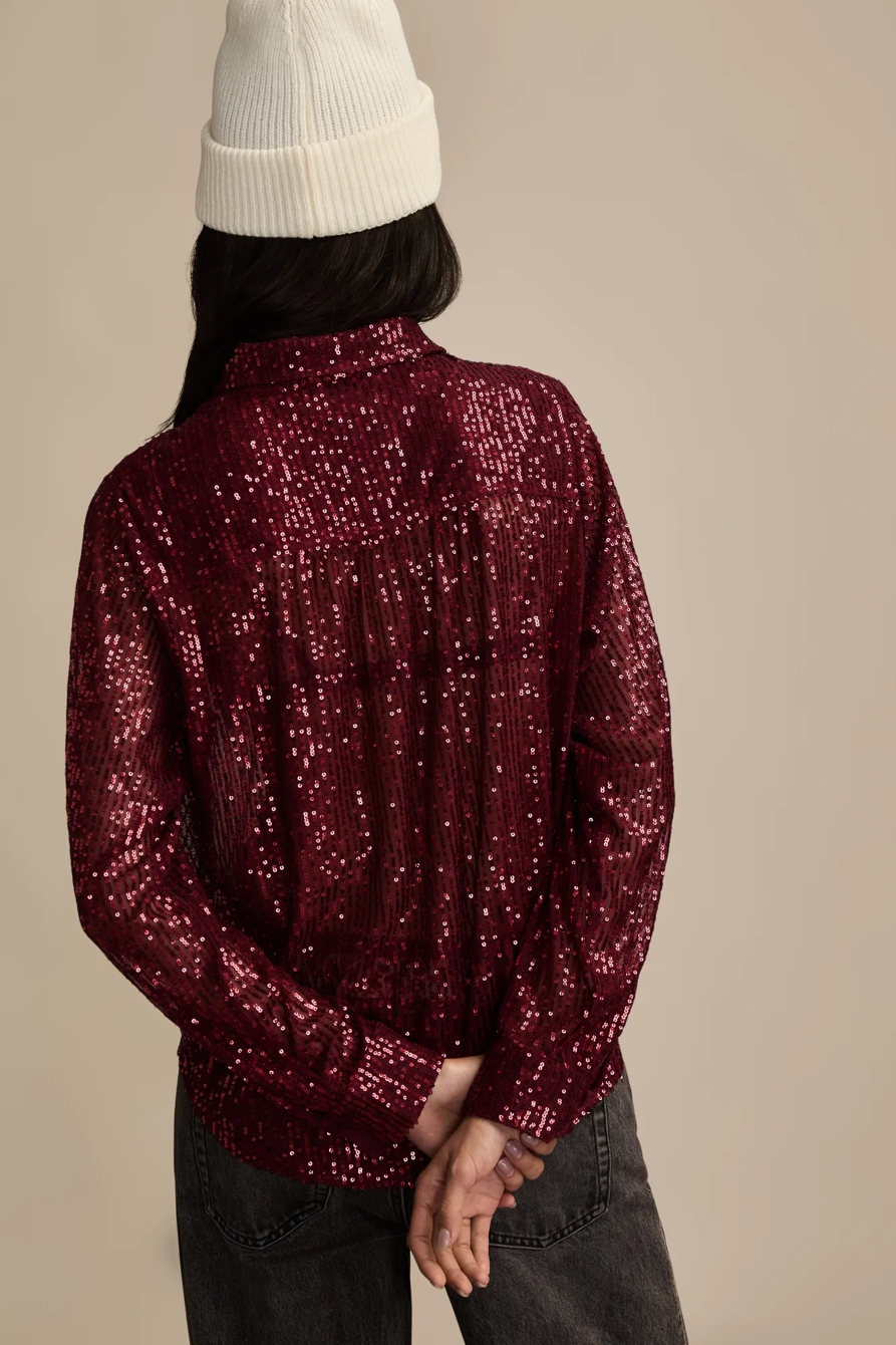 SEQUIN BUTTONDOWN SHIRT, image 3