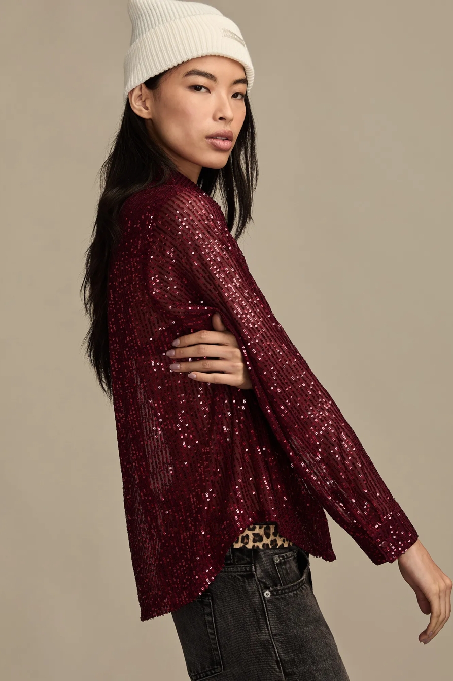 SEQUIN BUTTONDOWN SHIRT, image 4