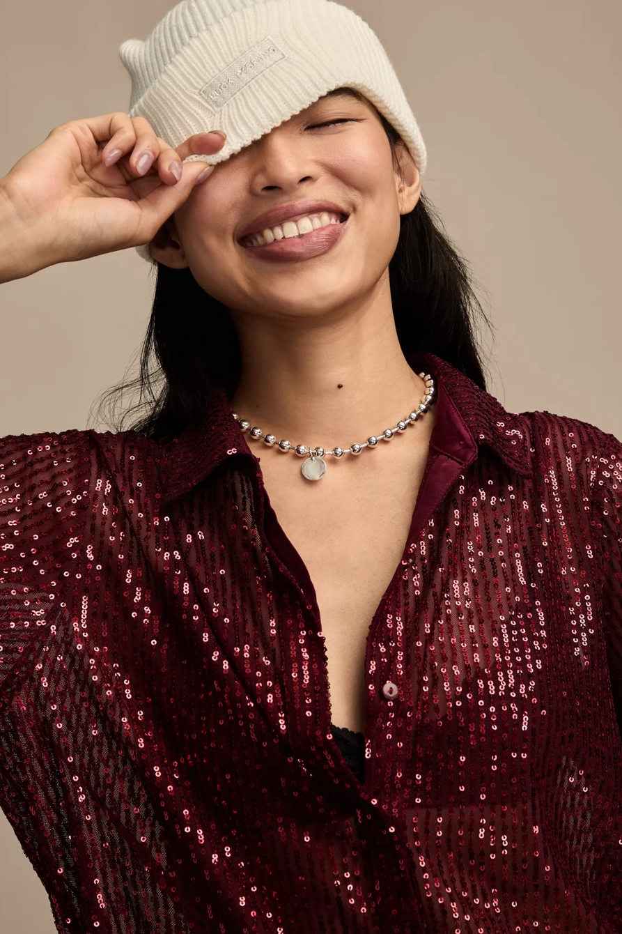 SEQUIN BUTTONDOWN SHIRT, image 5