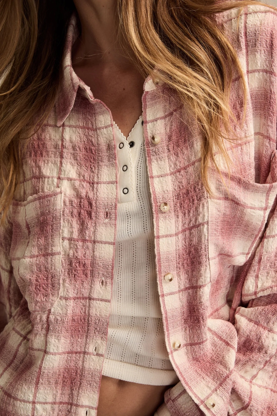 CROPPED PLAID DRAPEY SHIRT, image 2