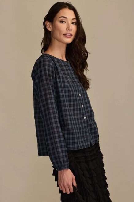 LONG SLEEVE CHECK BLOUSE, image 4