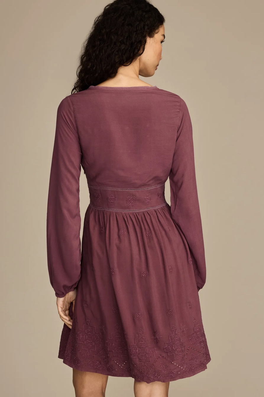 LONG SLEEVE CUTWORK MINI DRESS, image 3
