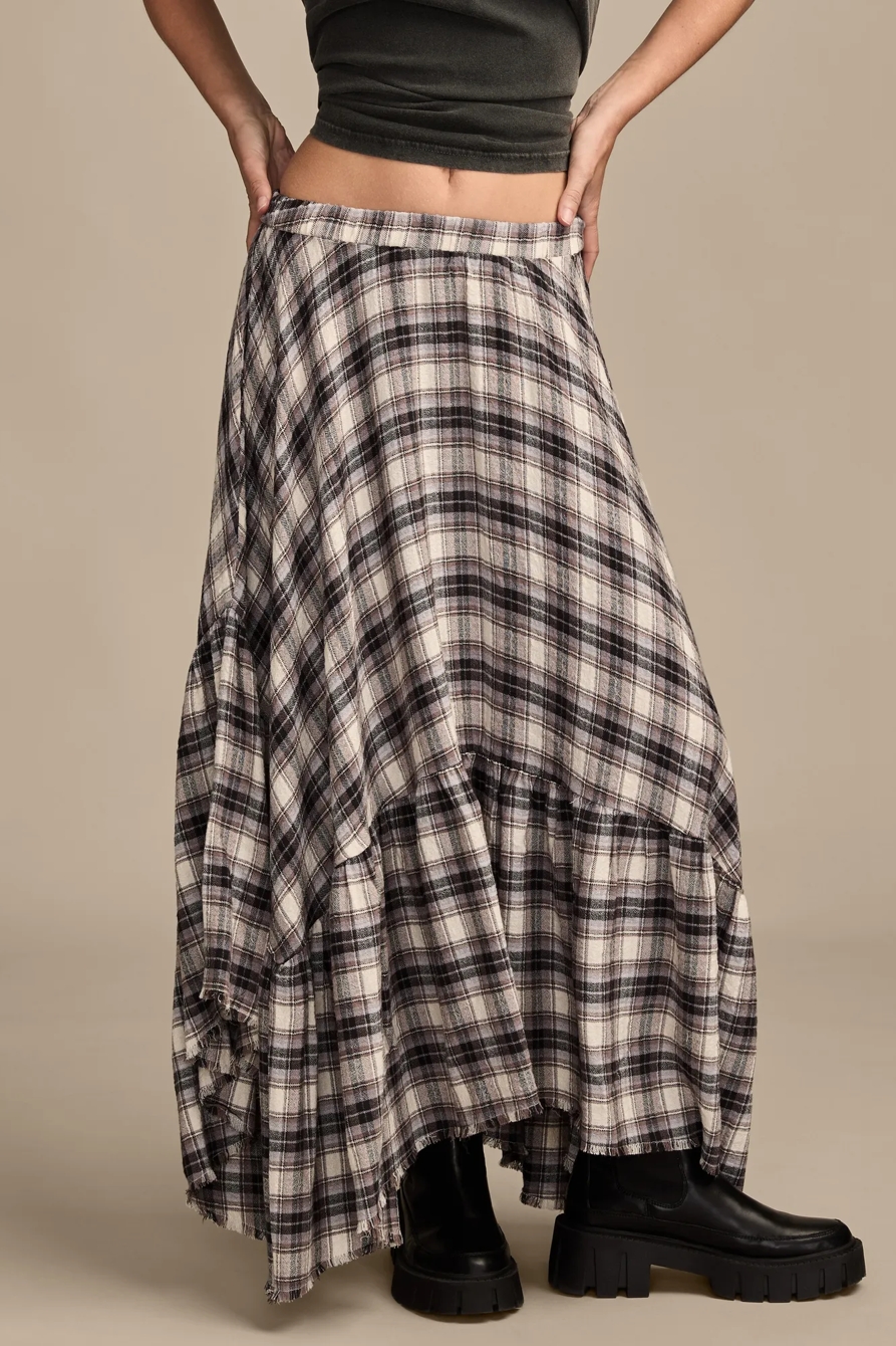 PLAID MIDI SKIRT, image 2