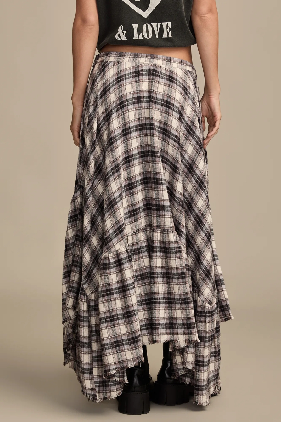 PLAID MIDI SKIRT, image 3