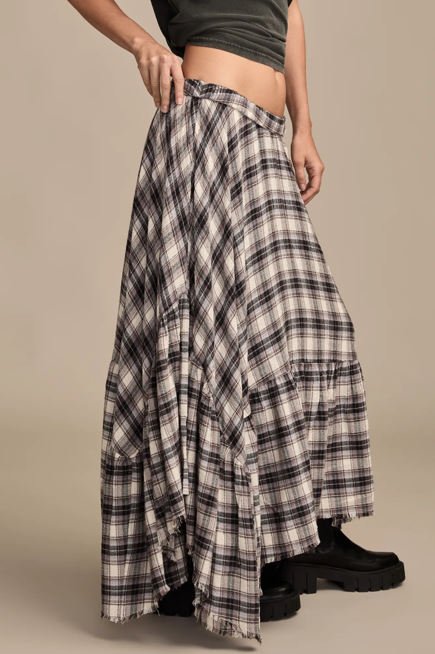 PLAID MIDI SKIRT, image 4