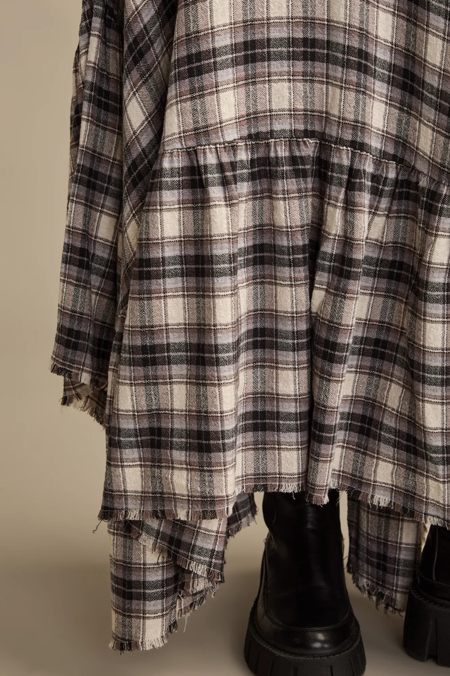 PLAID MIDI SKIRT, image 5