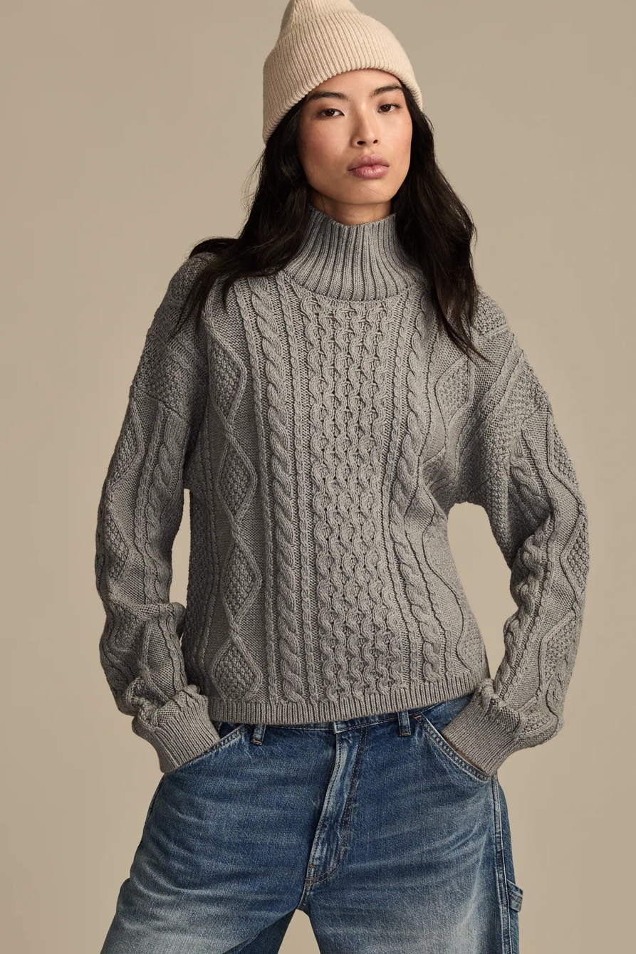 CABLE TURTLE NECK SWEATER, image 6
