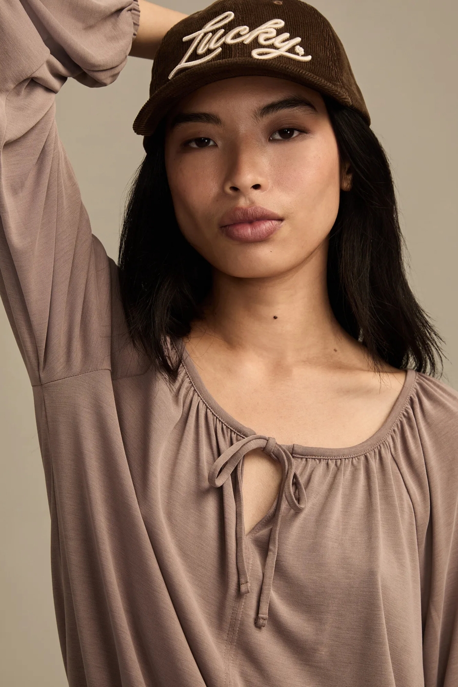 TIE FRONT SANDWASH BUBBLE TOP, image 2