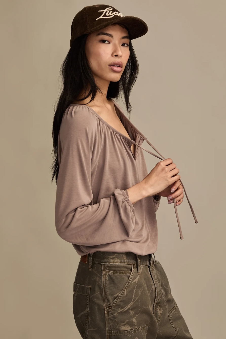 TIE FRONT SANDWASH BUBBLE TOP, image 3