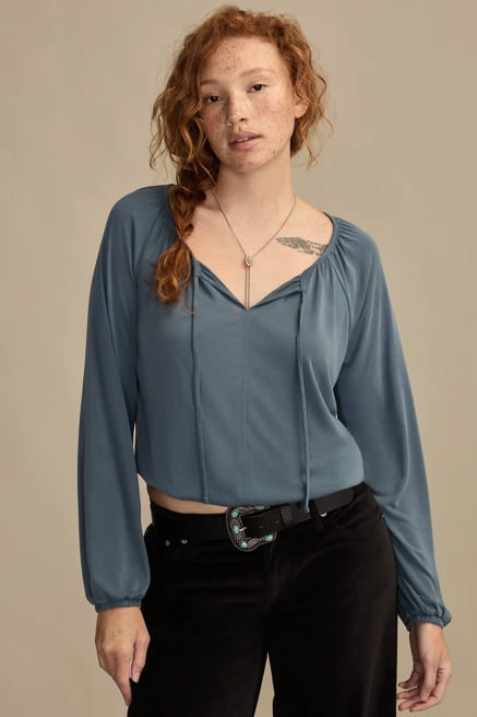 TIE FRONT SANDWASH BUBBLE TOP, image 3