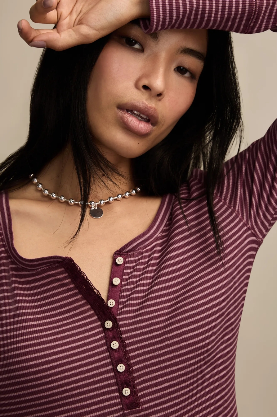 POINTELLE TRIM RIB HENLEY, image 2