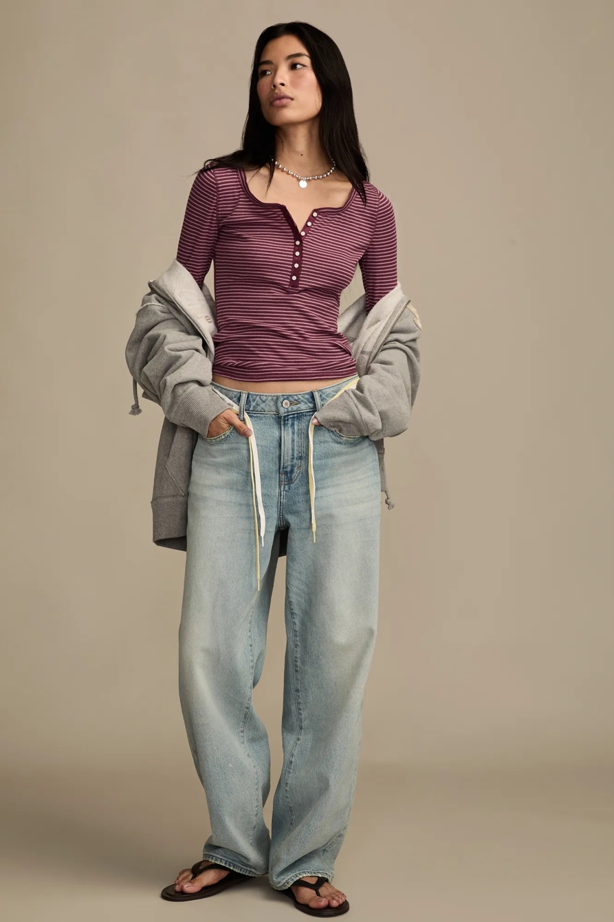 POINTELLE TRIM RIB HENLEY, image 5