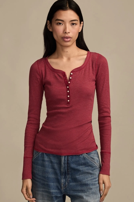 POINTELLE TRIM RIB HENLEY, image 1