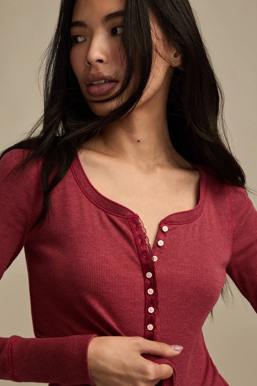 POINTELLE TRIM RIB HENLEY, image 2