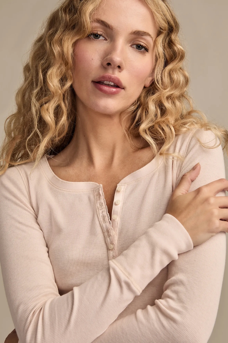 POINTELLE TRIM RIB HENLEY, image 2